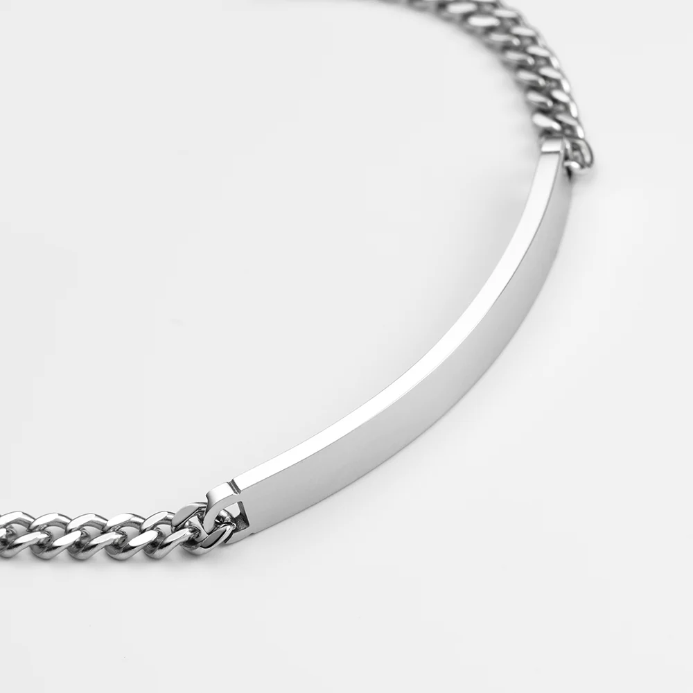 Men's ID Bracelet Silber